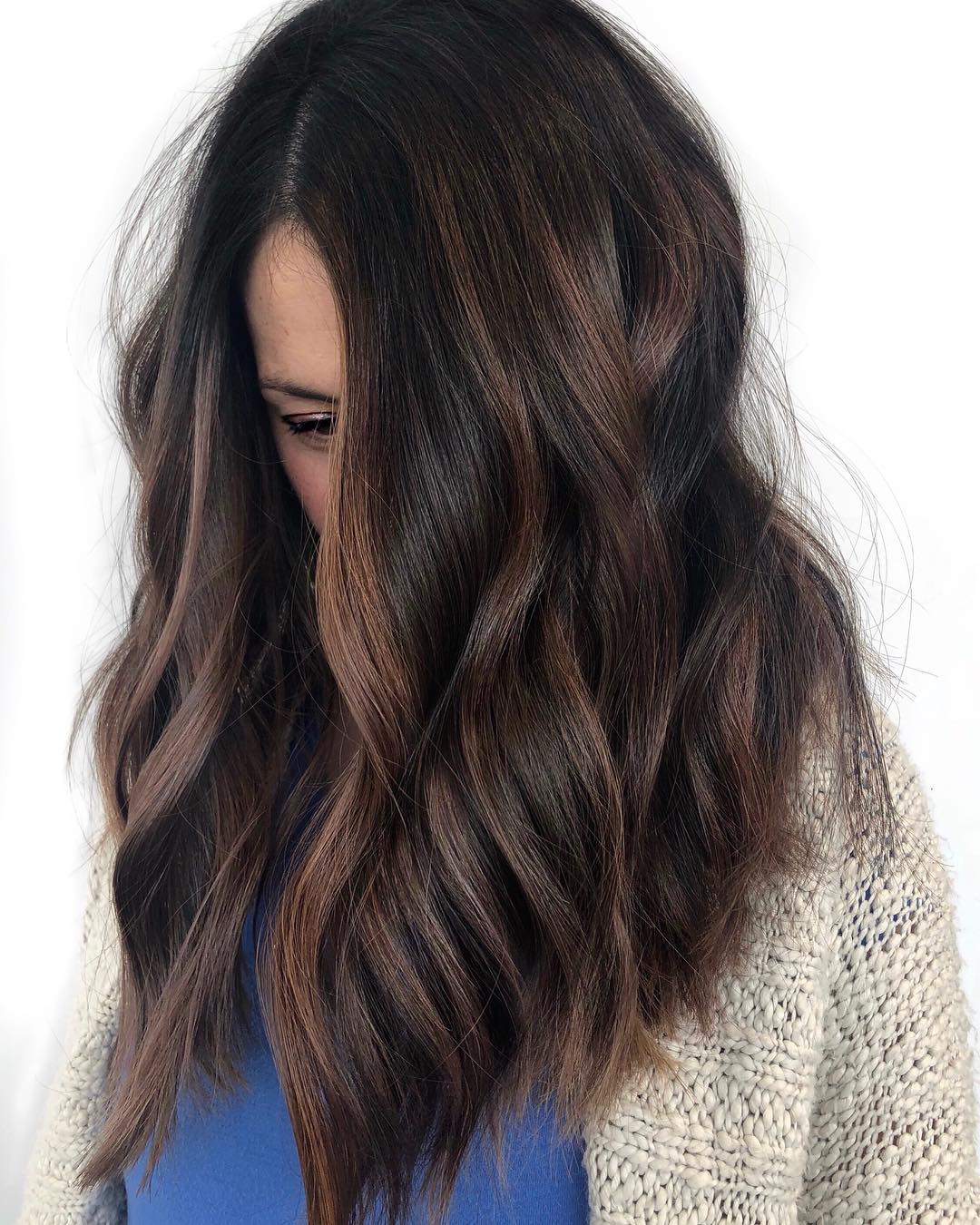 Dark Hair With Subtle Balayage Highlights