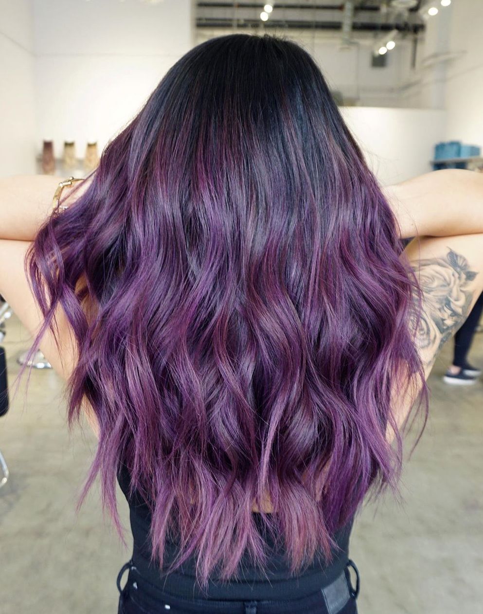 Purple Balayage For Black Hair