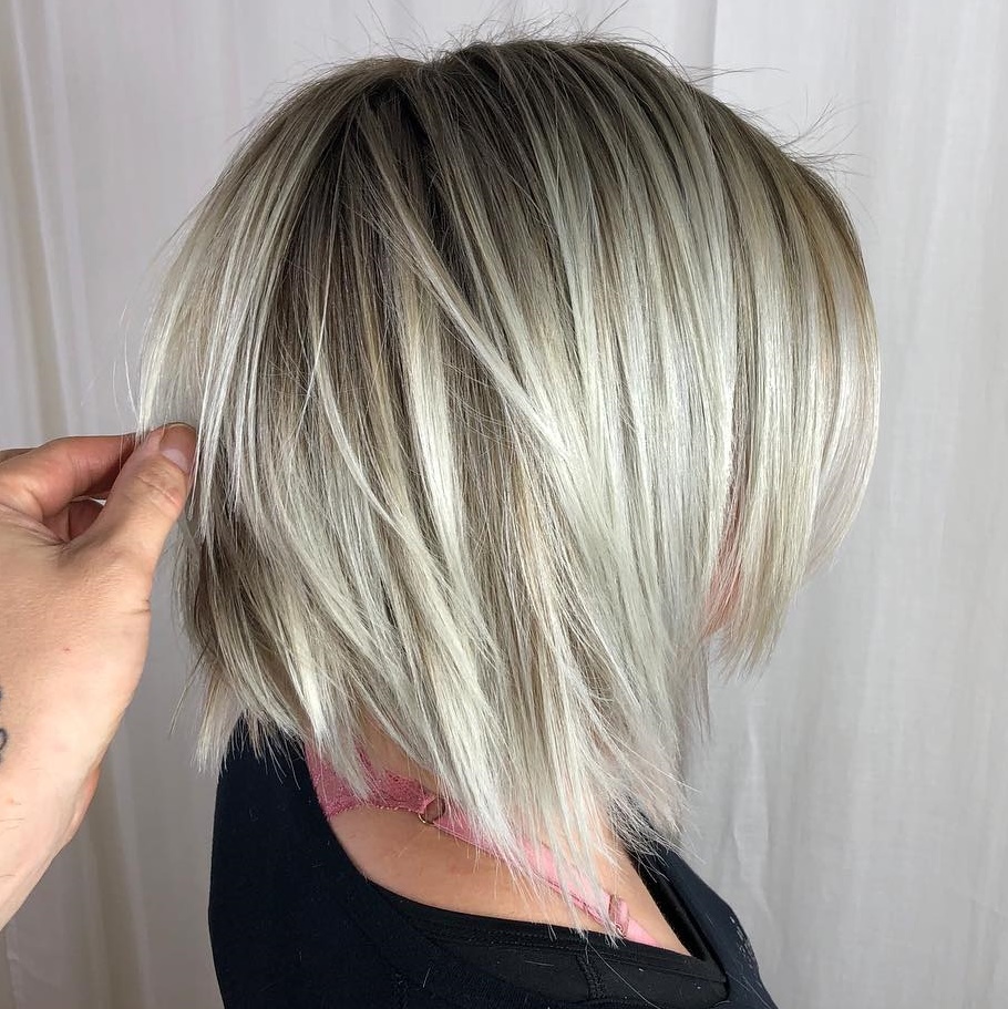 Icy Blonde Rooty Bob