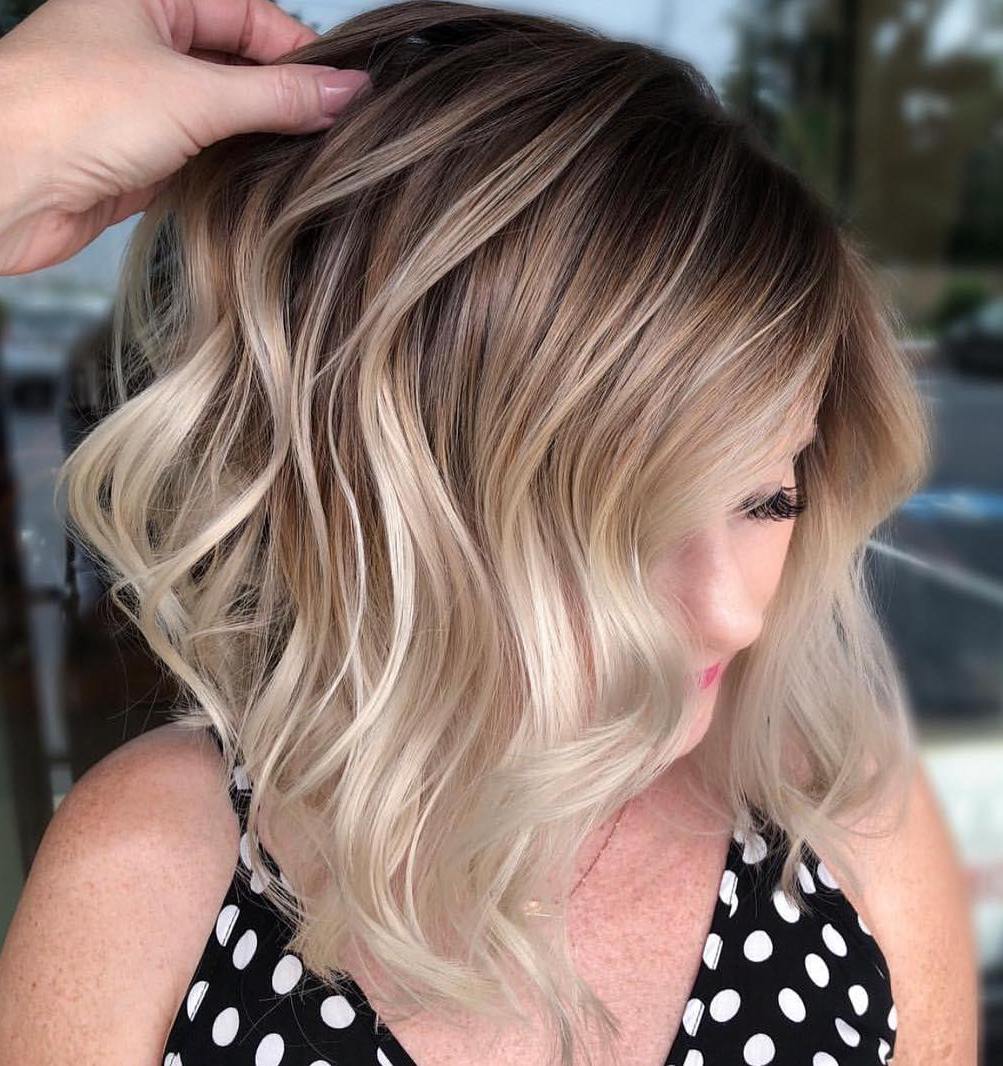 Bronde Ombre Balayage Lob For Fine Hair