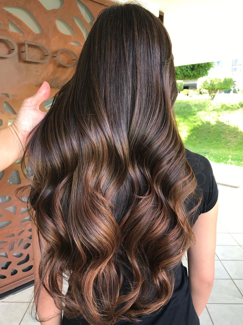 Long Brown Hair With Natural Looking Highlights