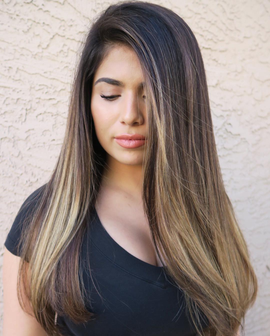 Blonde highlights brown clearance hair straight