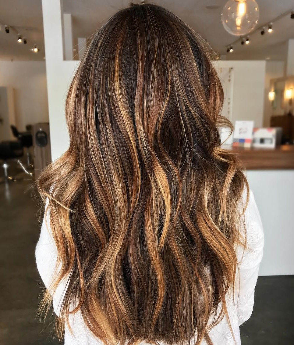 Long Brown Hair With Golden Highlights