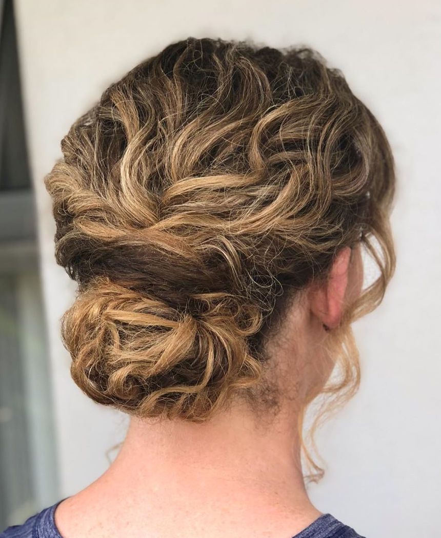 Cute Bun For Short Wavy Locks