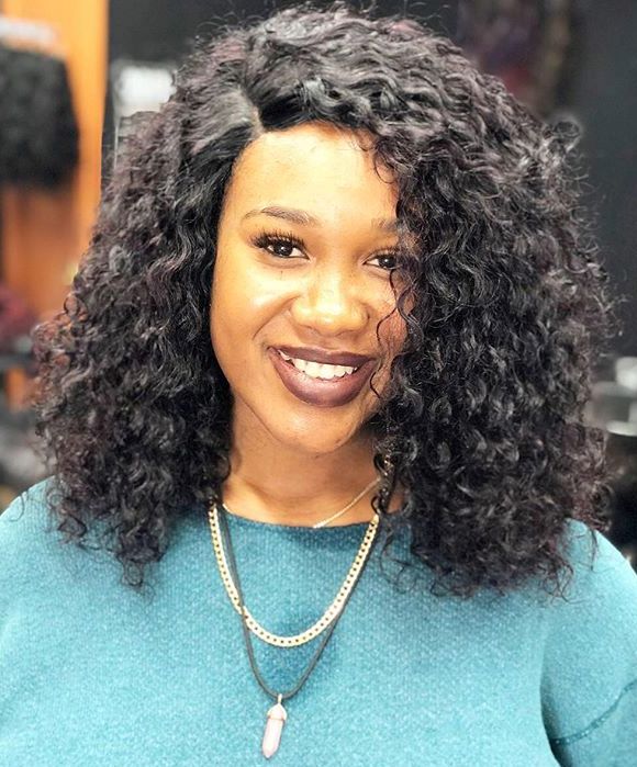 Medium Soft Curly Weave Hairstyle