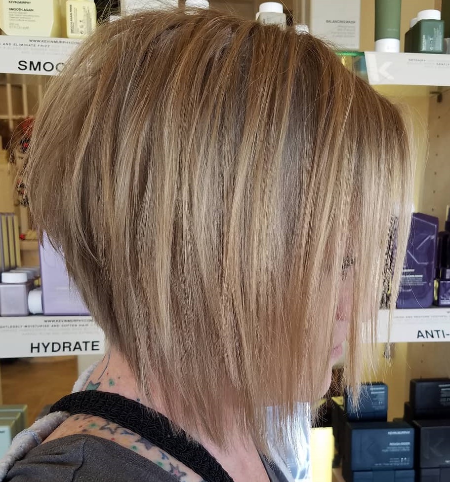 Razor-Cut Short Angled Bob