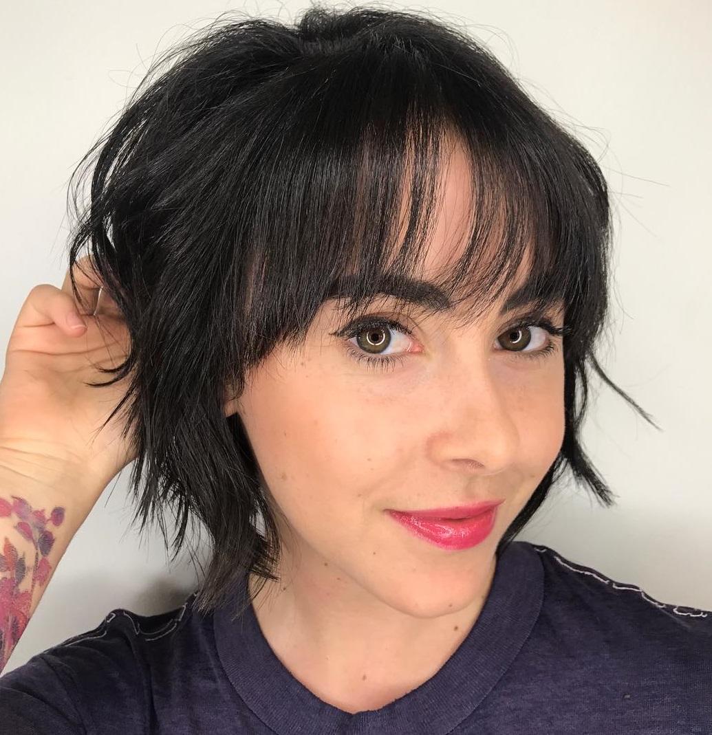 Short Textured Bob With Wispy Bangs