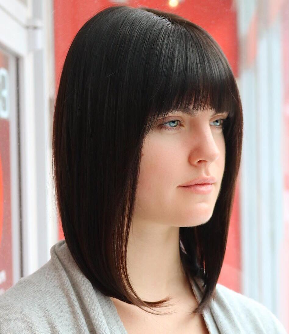 Long Polished Bob With Bangs