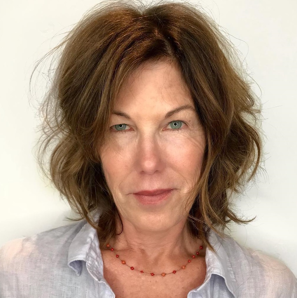 Wavy Tousled Bob Over 50