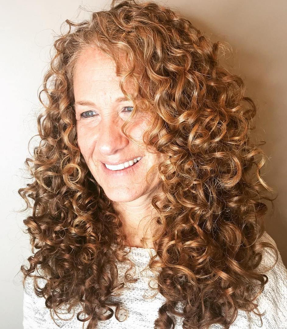 Long Curly Red Hairstyle With Layers