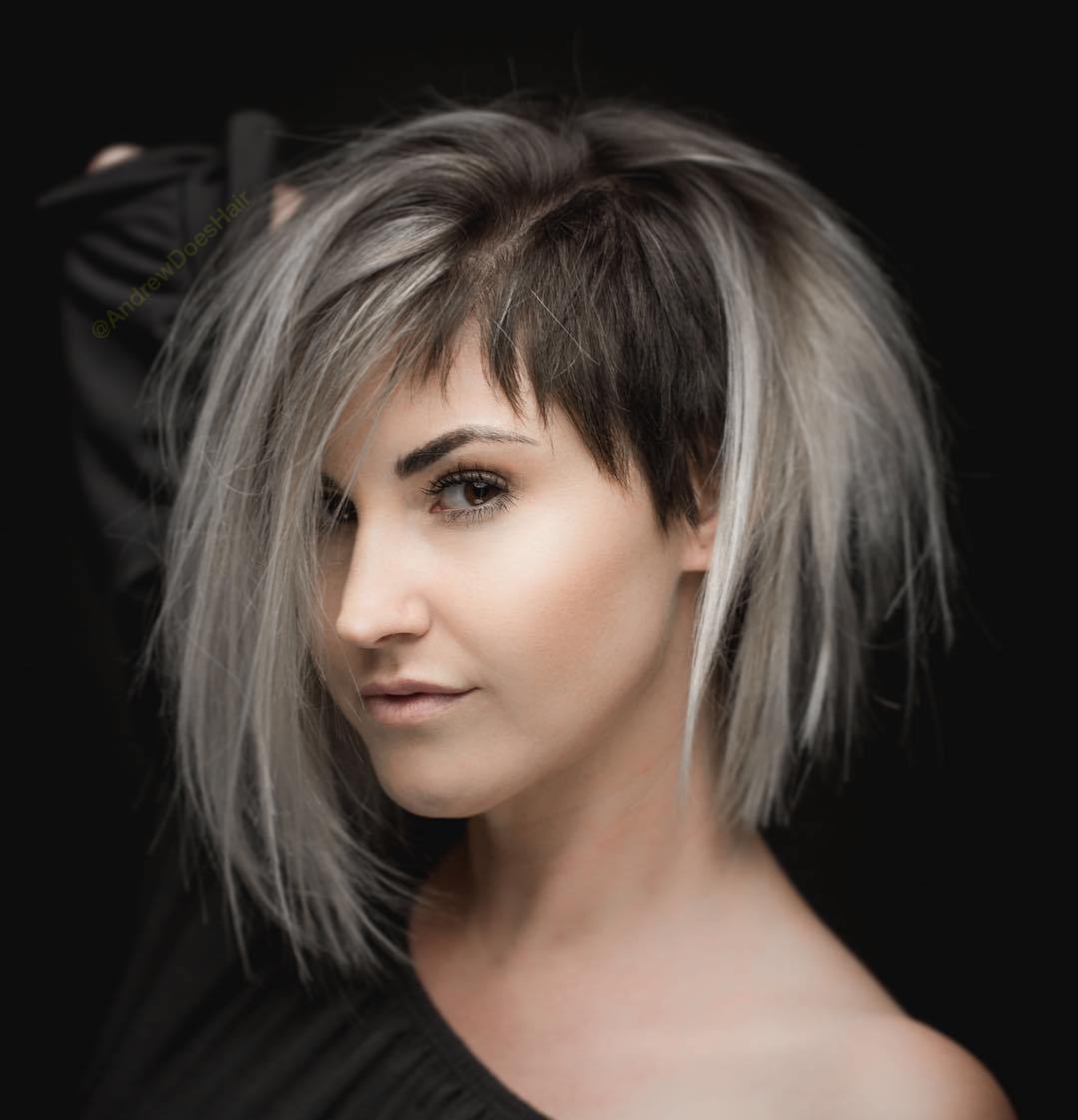 Asymmetrical Undercut Bob For Round Faces