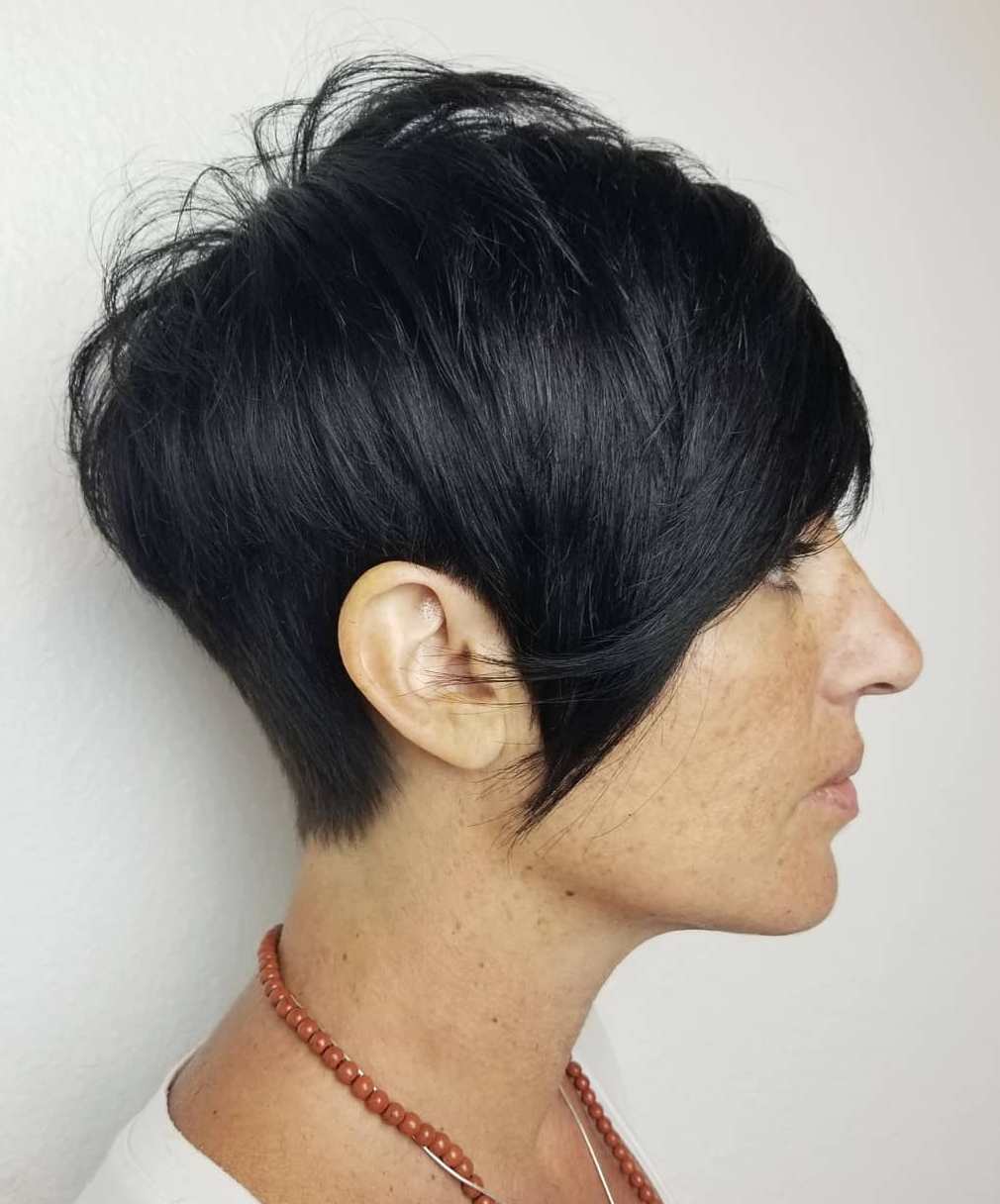 Short Hairstyle With A Long Side Fringe