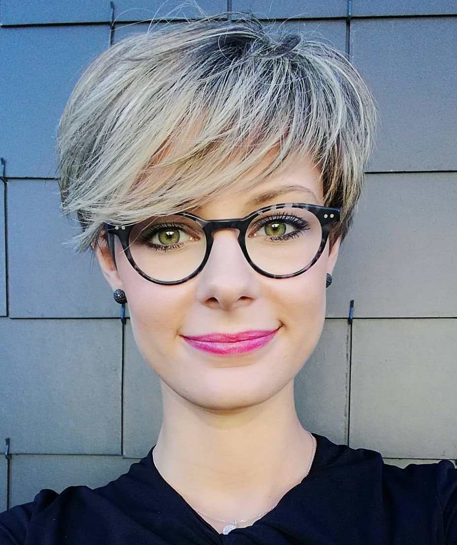 Short Hairstyle With Glasses