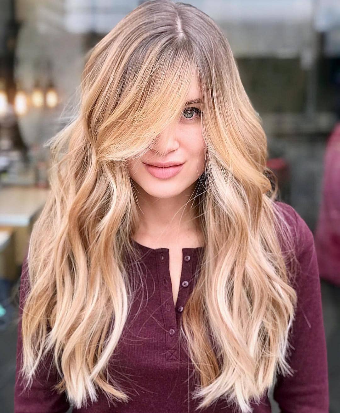 Long Beachy Waves With A Side Part