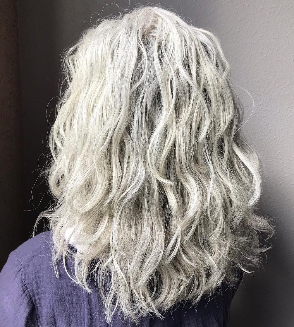 Long Gray Hairstyle For Naturally Wavy Hair