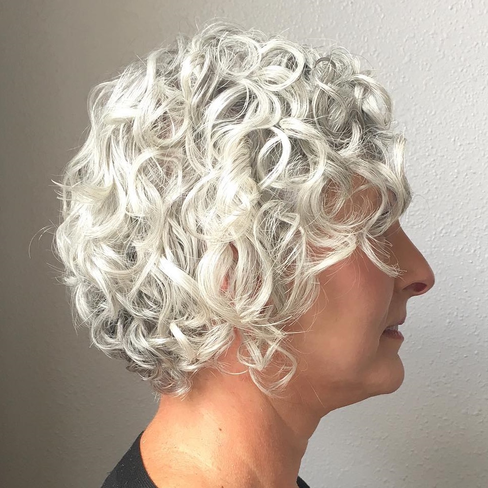 Short Curly Gray Hairstyle