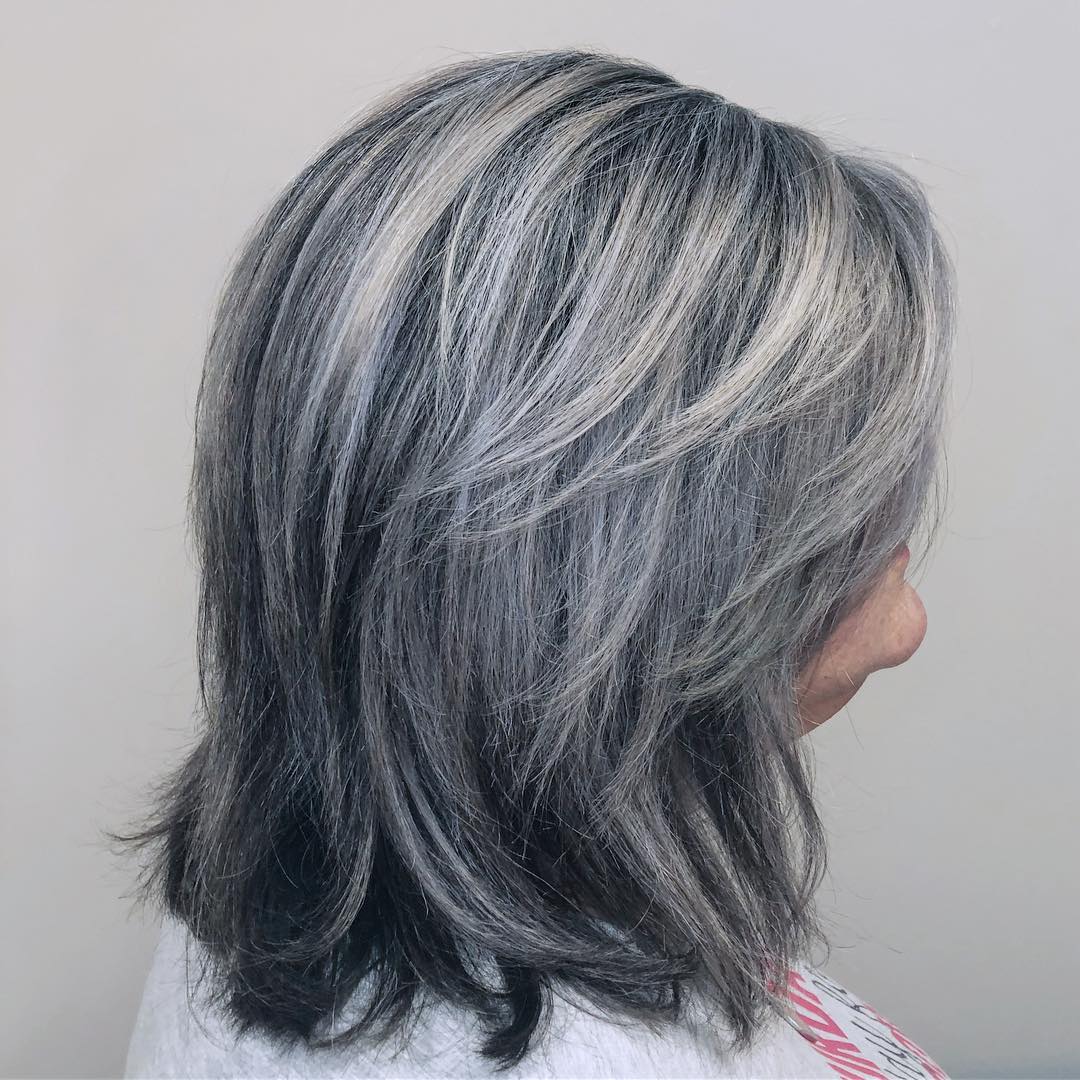 Trendy Layered Gray And Silver Hairstyle