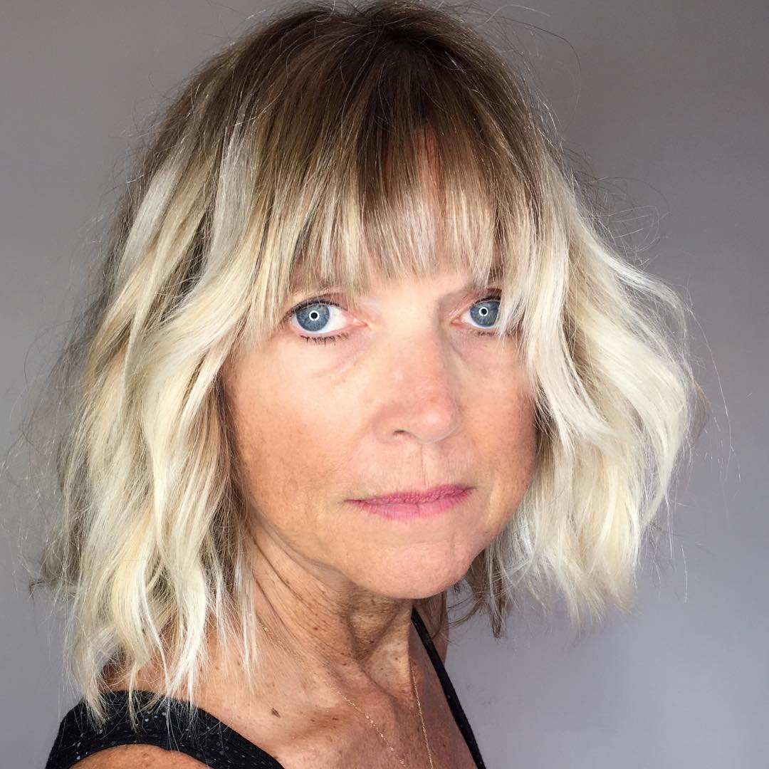 Shaggy Blonde Bob Over 60