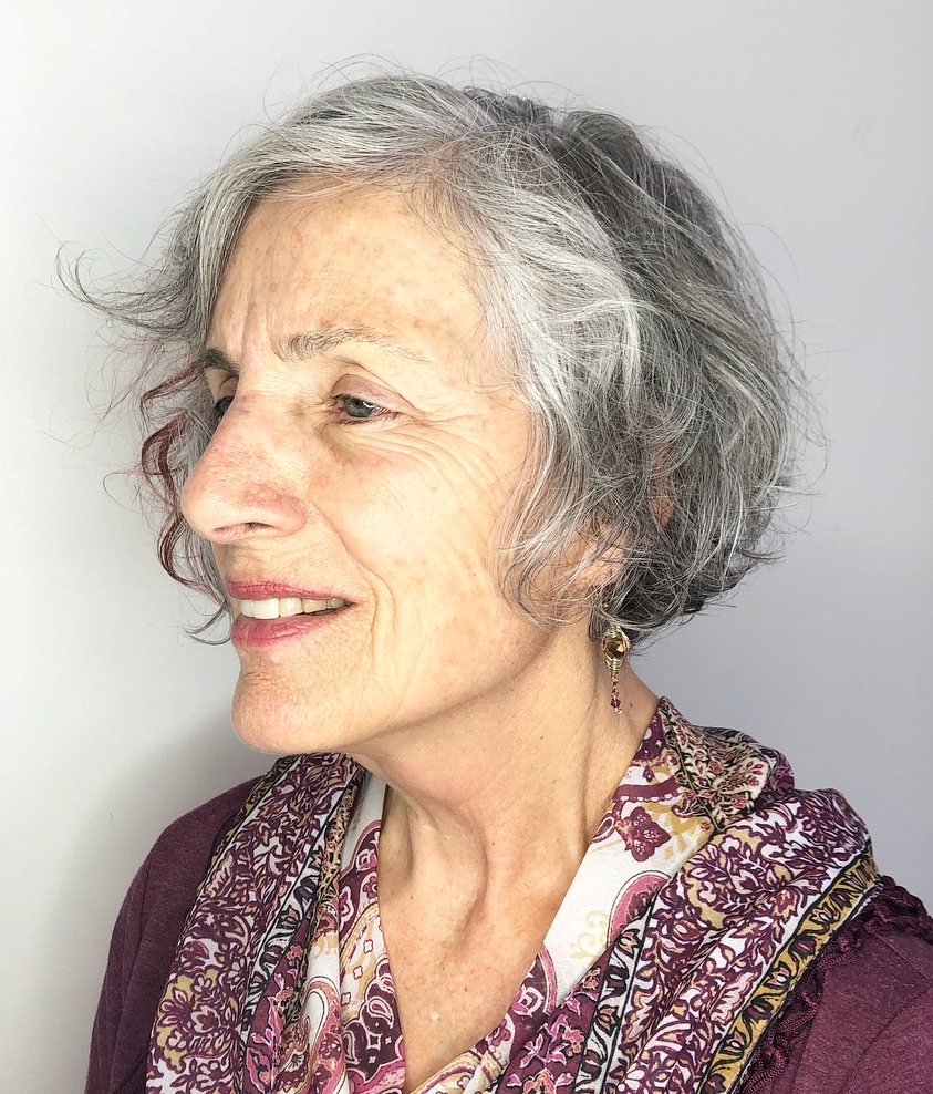 Short Natural Gray Bob For Old Ladies