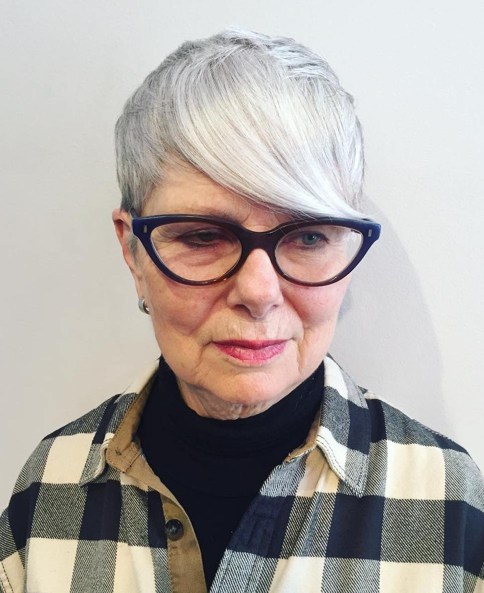 Short Hairstyles For Over 60 With Glasses