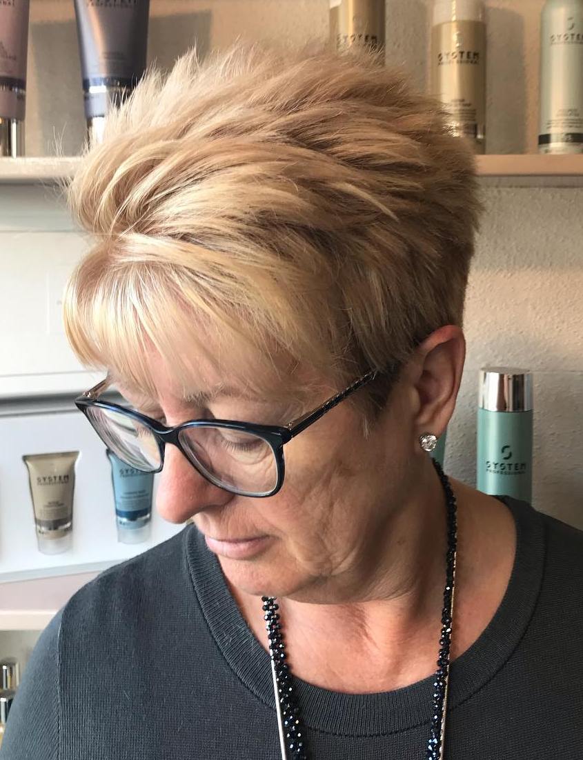 Voluminous Spiky Caramel Blonde Pixie