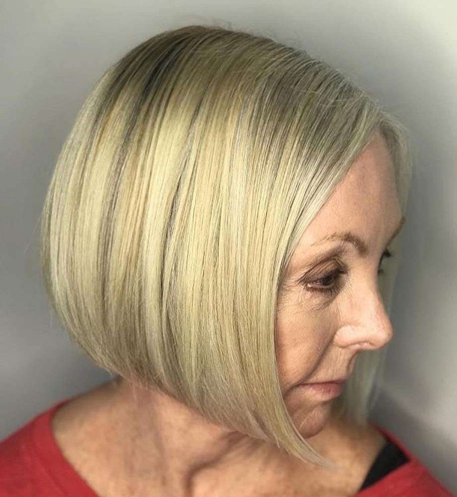 Sleek Blunt Blonde Wedge Bob