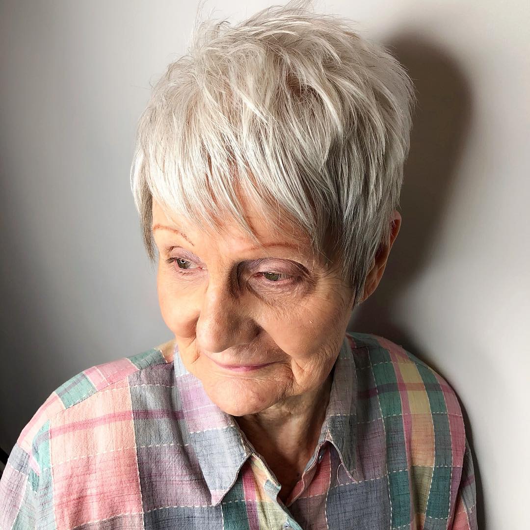 Older Women's Pixie For Thick Hair