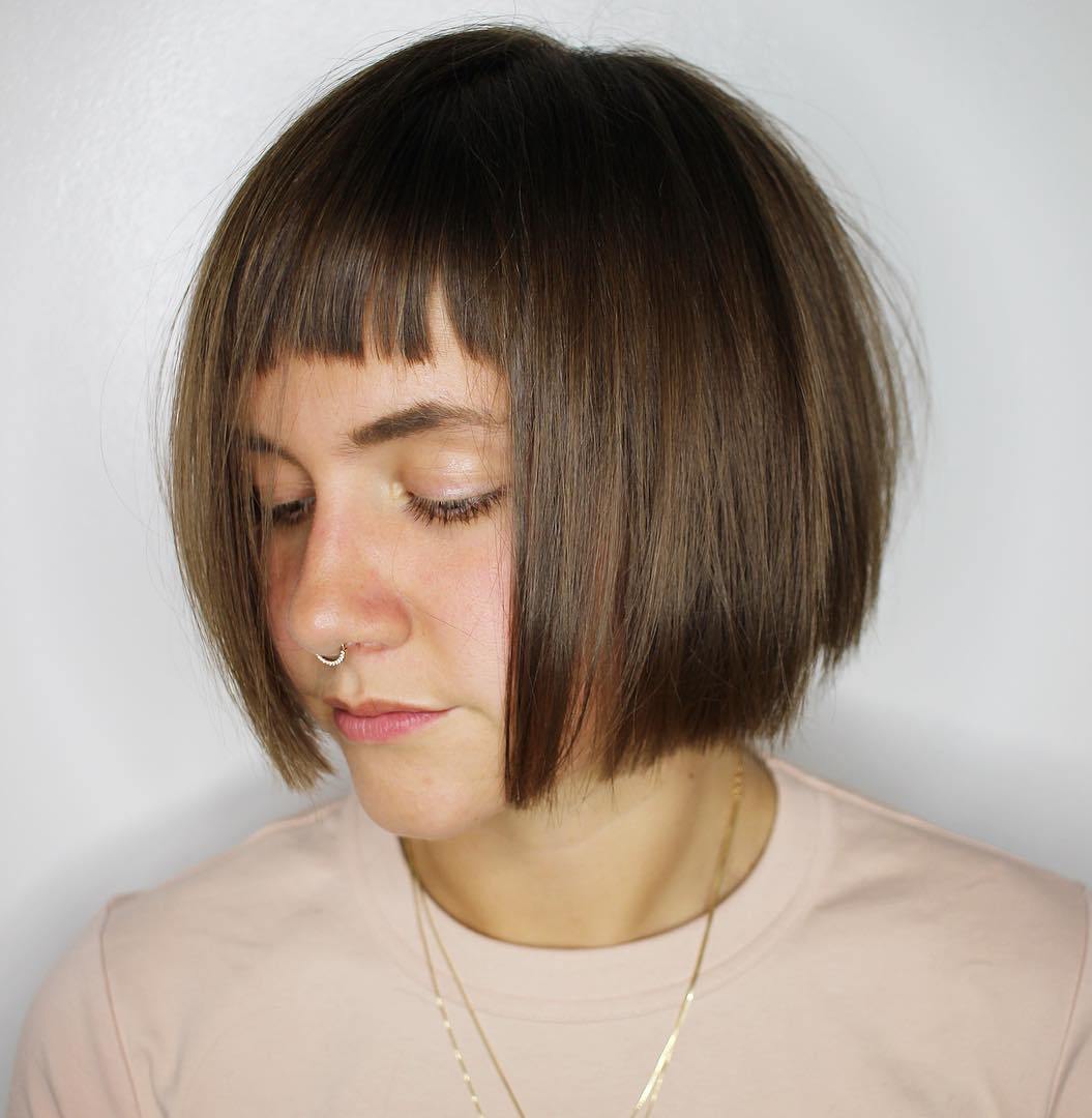 Jaw-Length Bob With Cropped Bangs