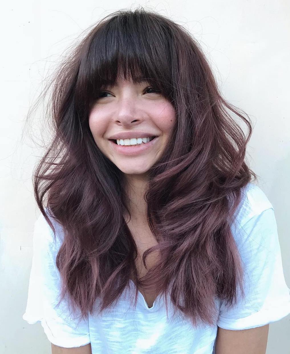 Long Layered Haircut With Bangs For Thick Hair