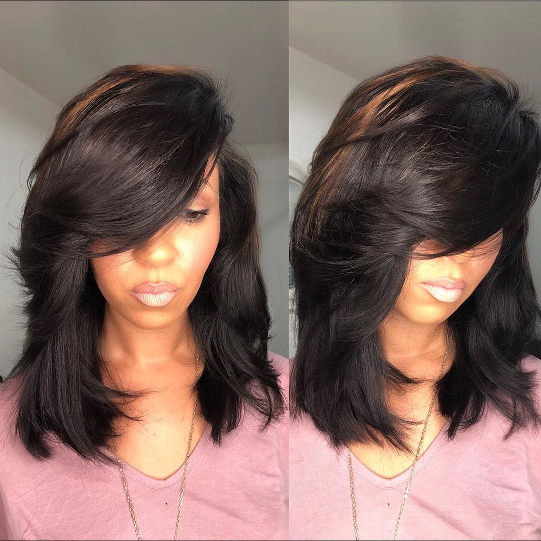 Medium Layered Brunette Weave