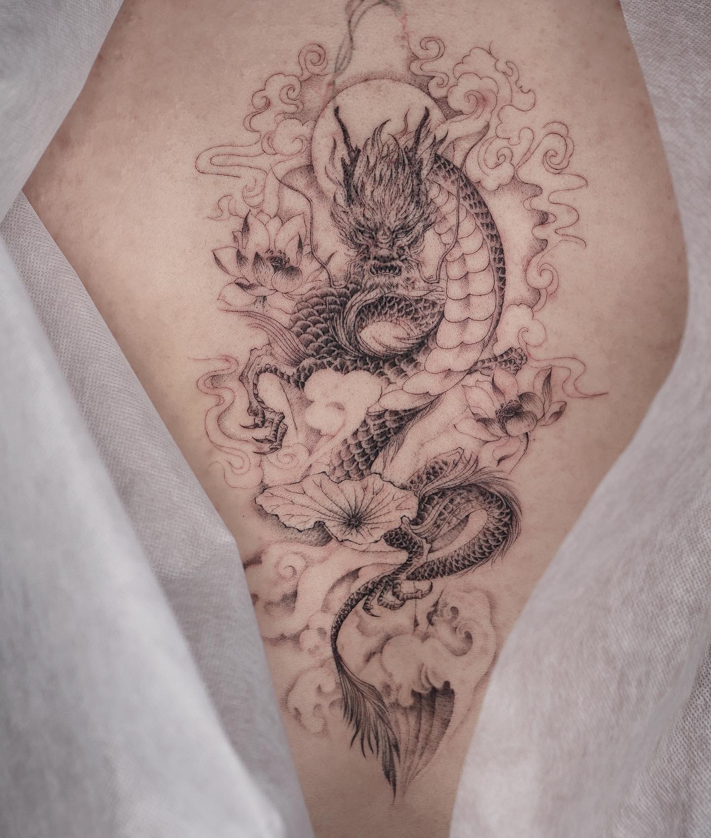 Black Japanese Dragon Tattoo