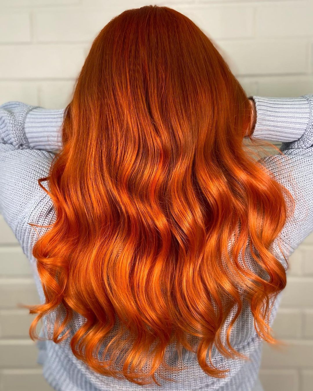 Burnt Orange Long Wavy Hair