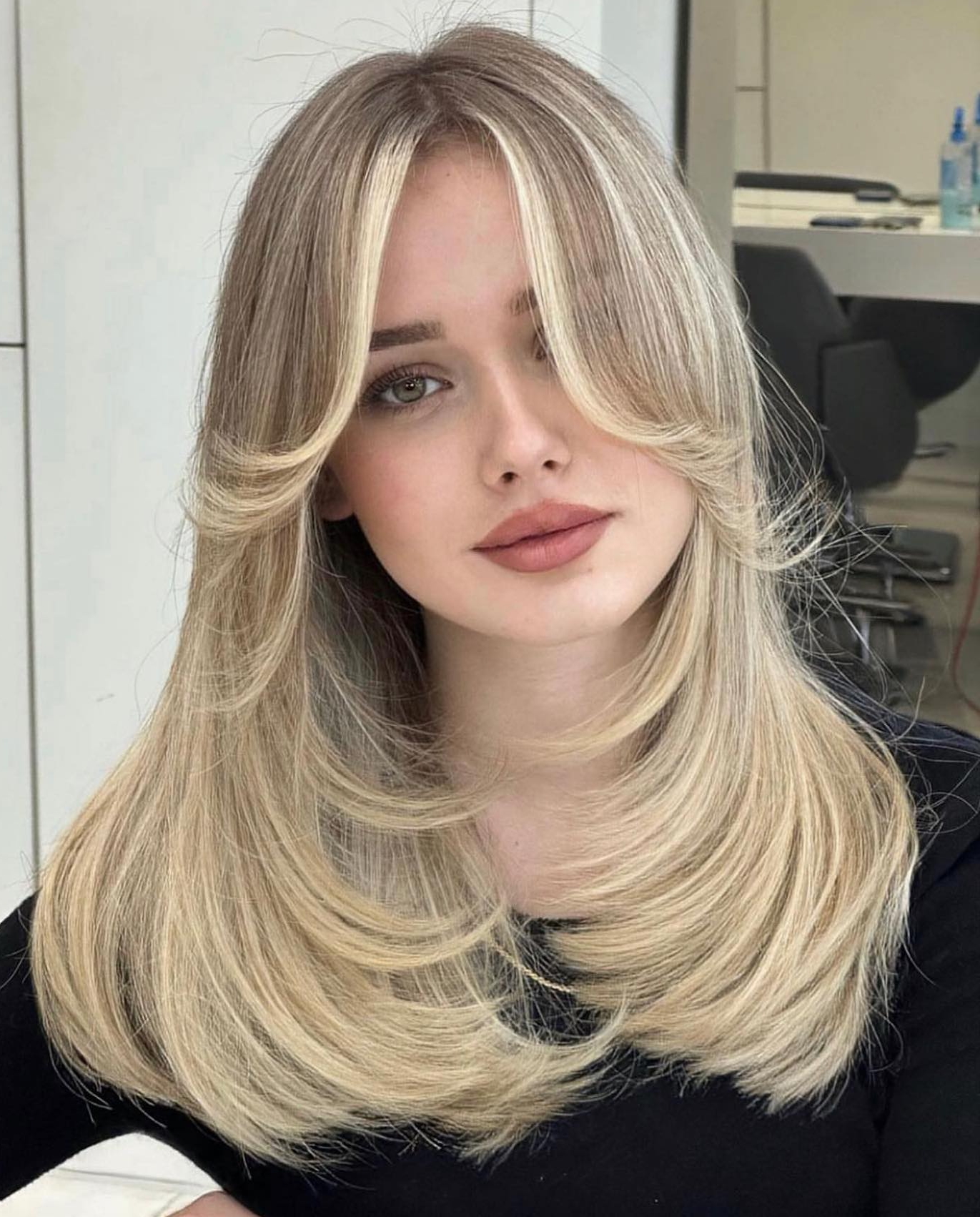 Butterfly Haircut on Straight Blonde Hair