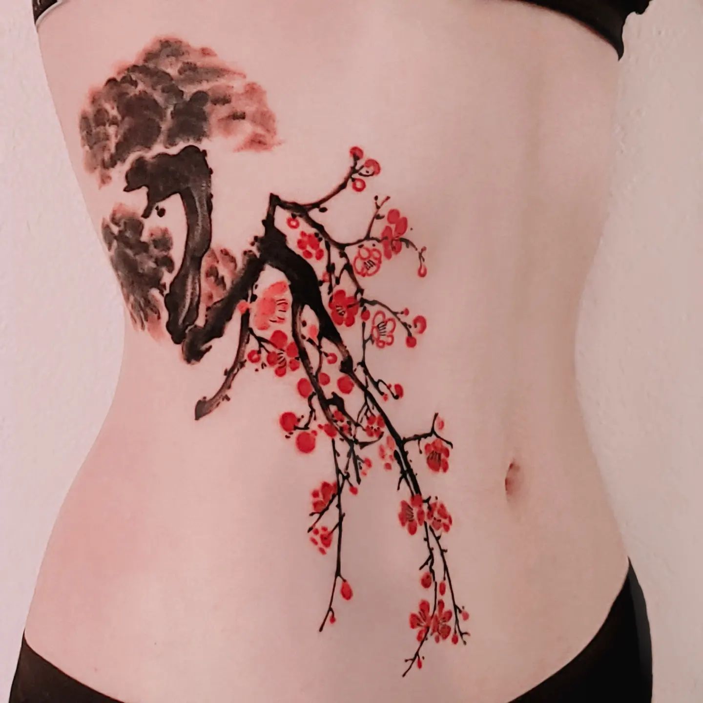 Japanese Cherry Blossom Tattoo on Side