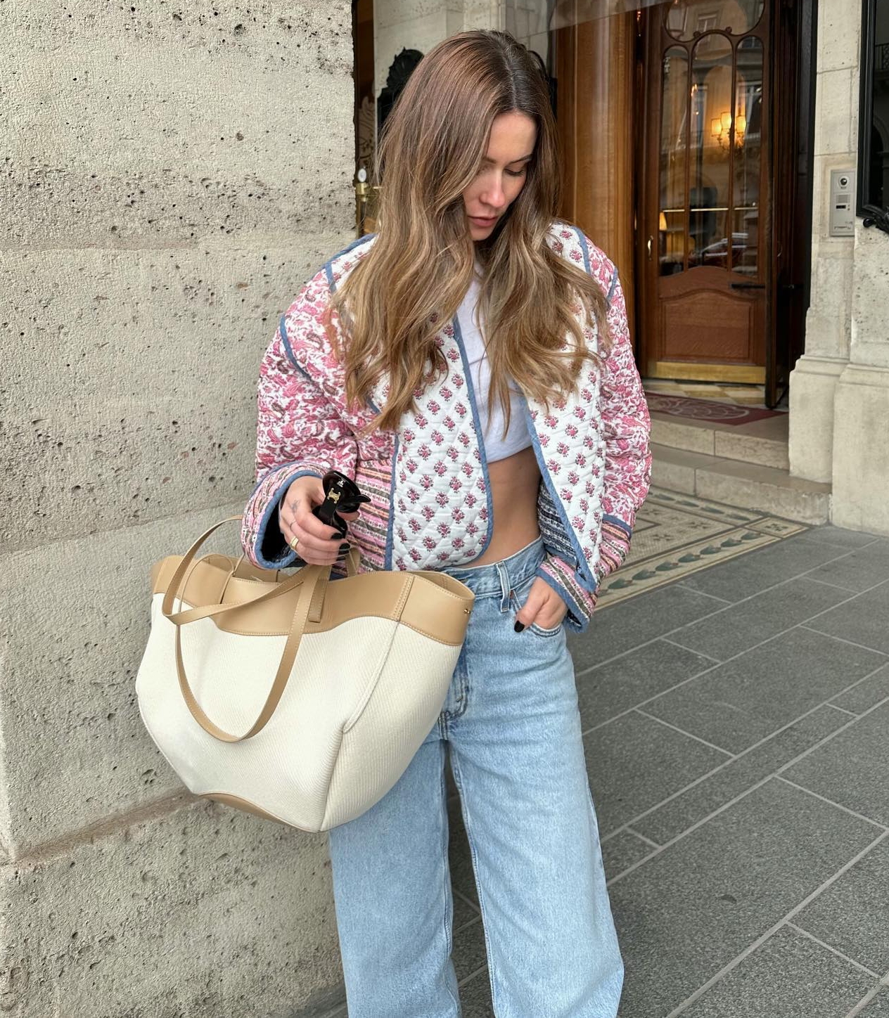 Jeans with Colorful Jacket from the 90s