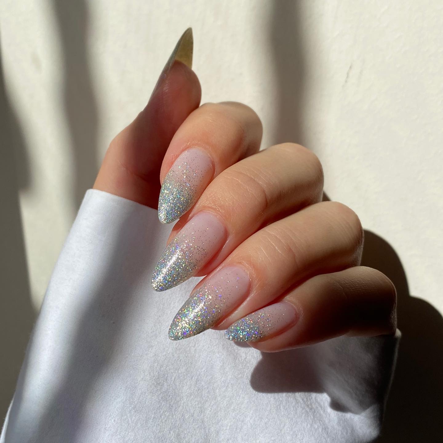 Long Glitter Ombre Nails