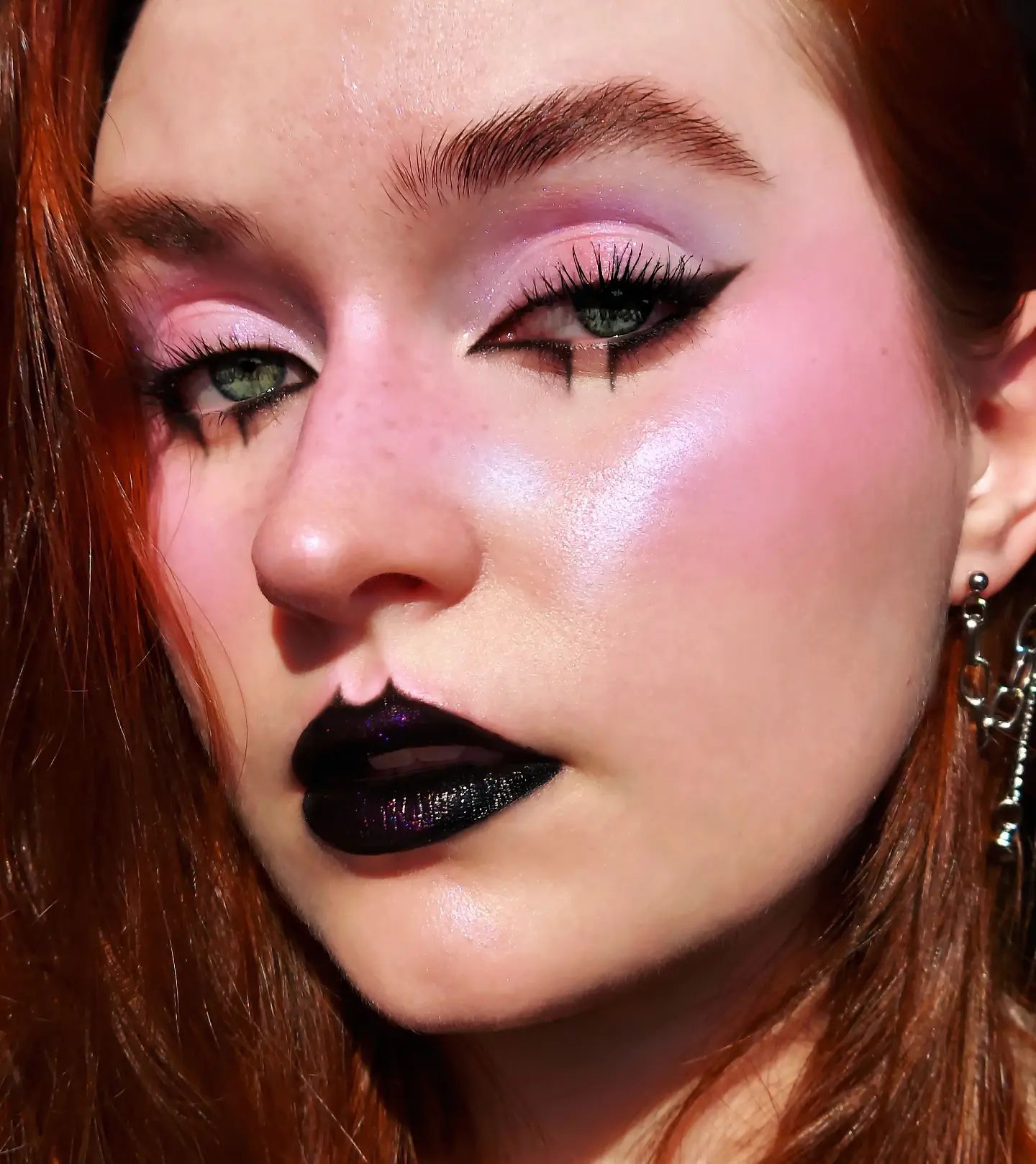 Pastel Goth Makeup with Black Lips