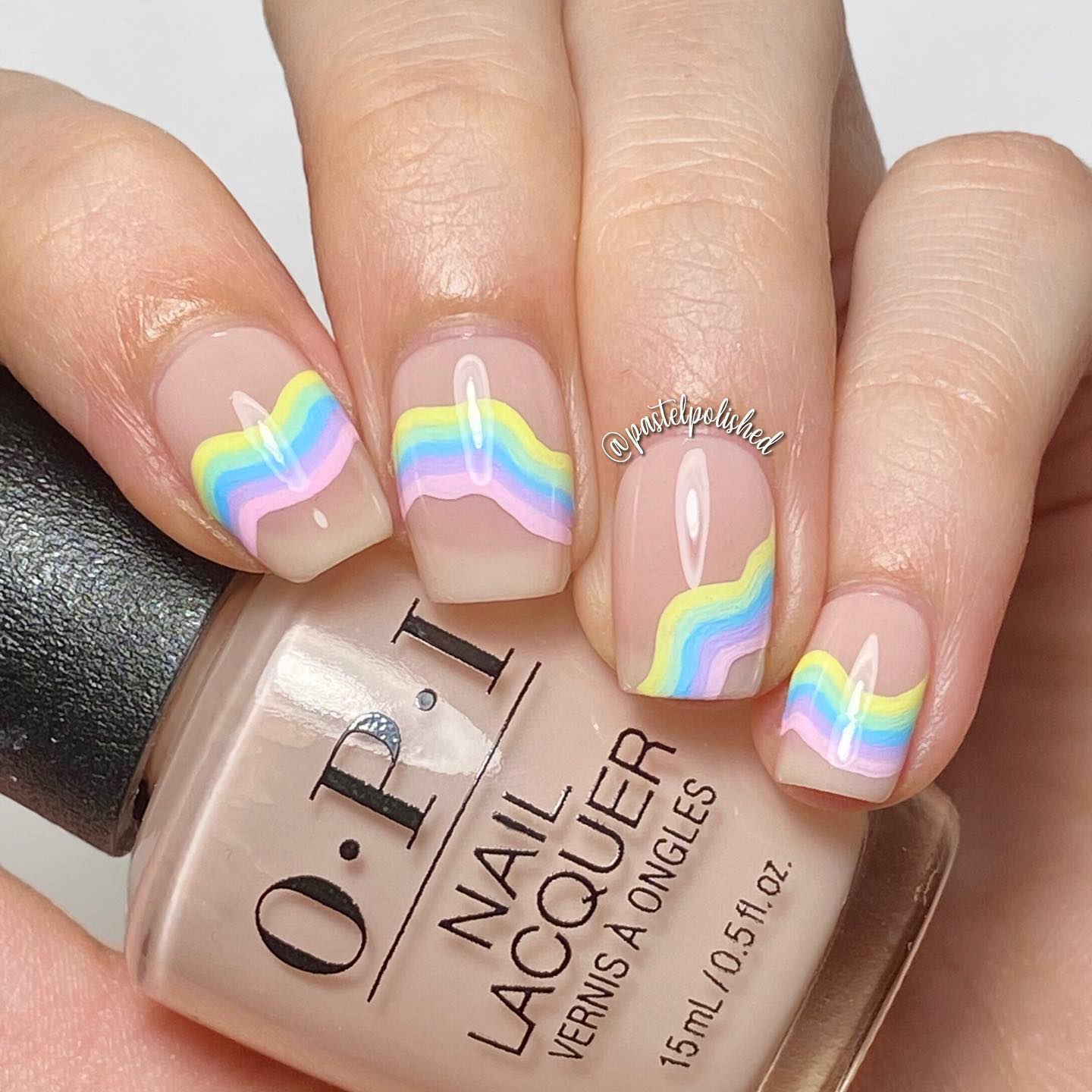 Pastel Short Rainbow Nails