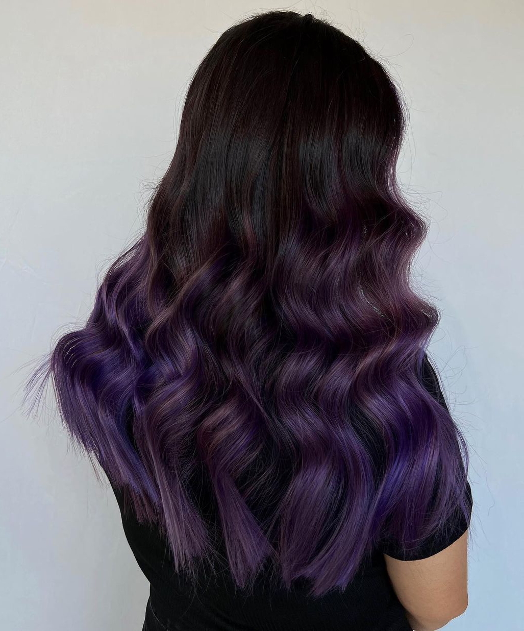 Purple Ombre on Long Brown Hair