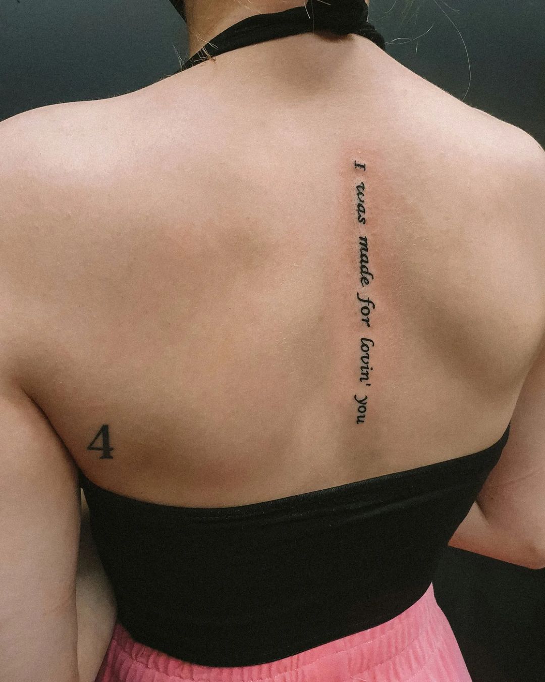 Quote Tattoo Along Spine for Women