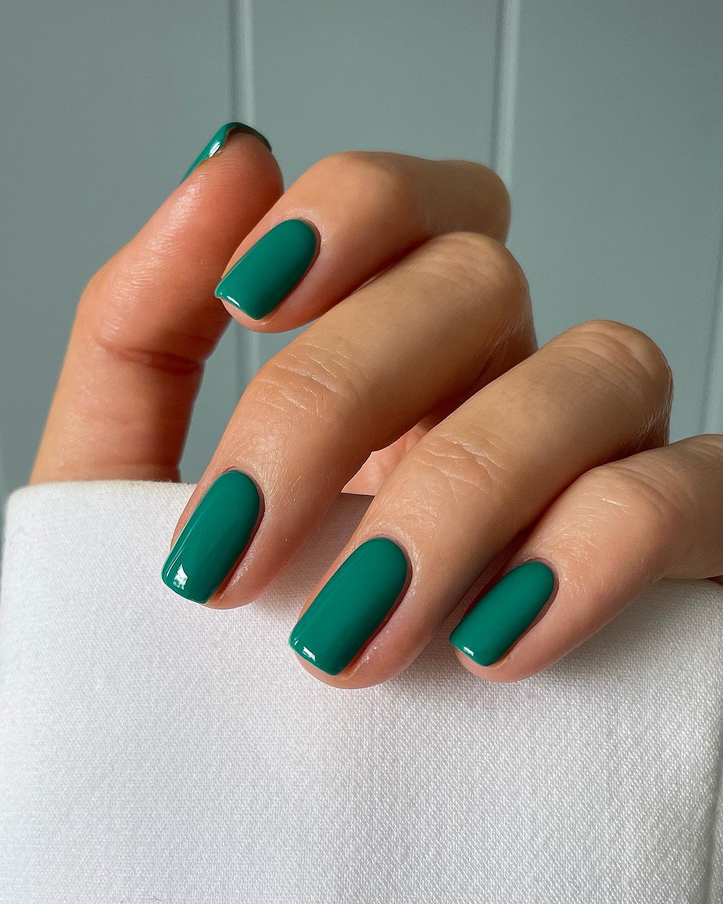 Short Dark Green Nails