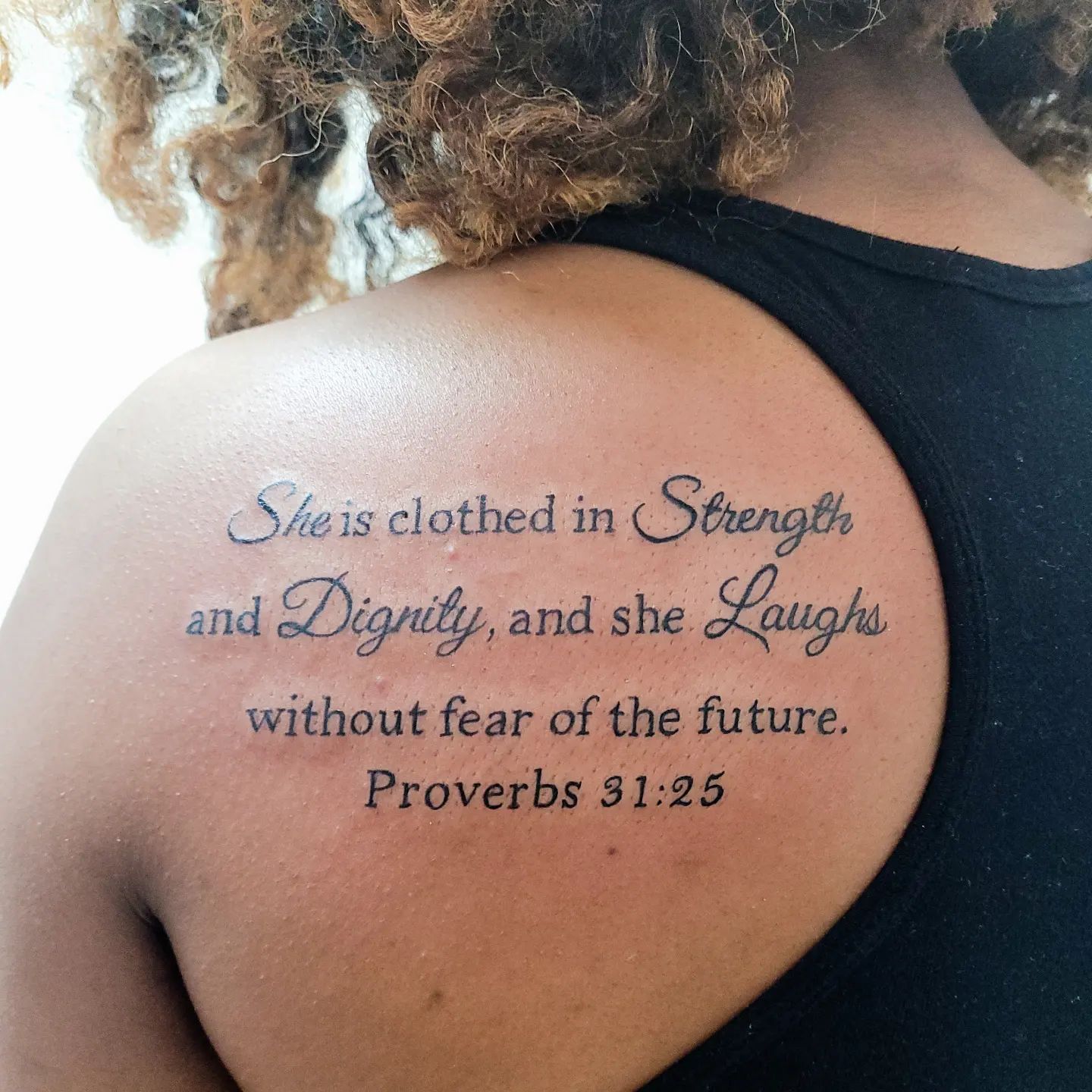 0Bible Quote Tattoo on Shoulder for Women