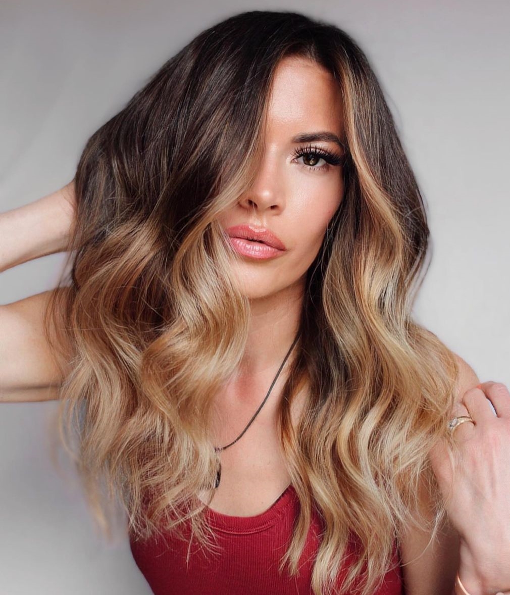 0Brown Hair Balayage with Money Piece