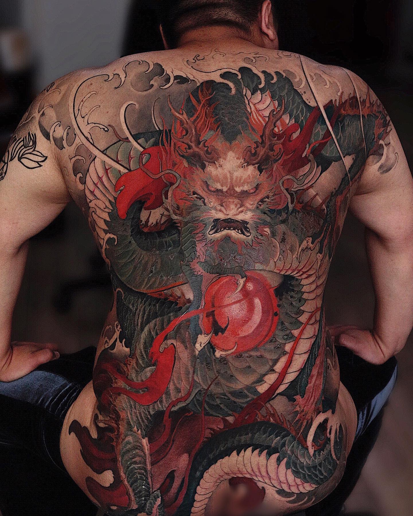 Chinese Dragon Tattoo on Entire Back
