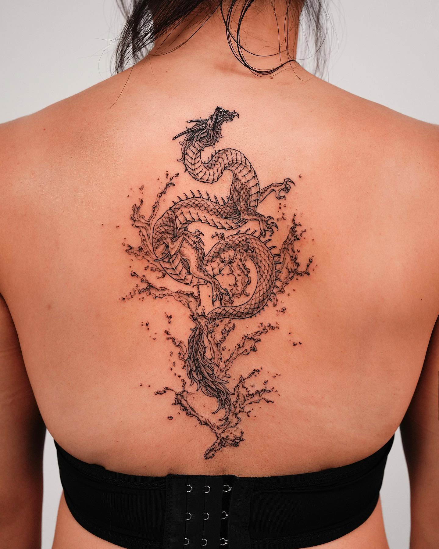 Dancing Dragon Tattoo On Back