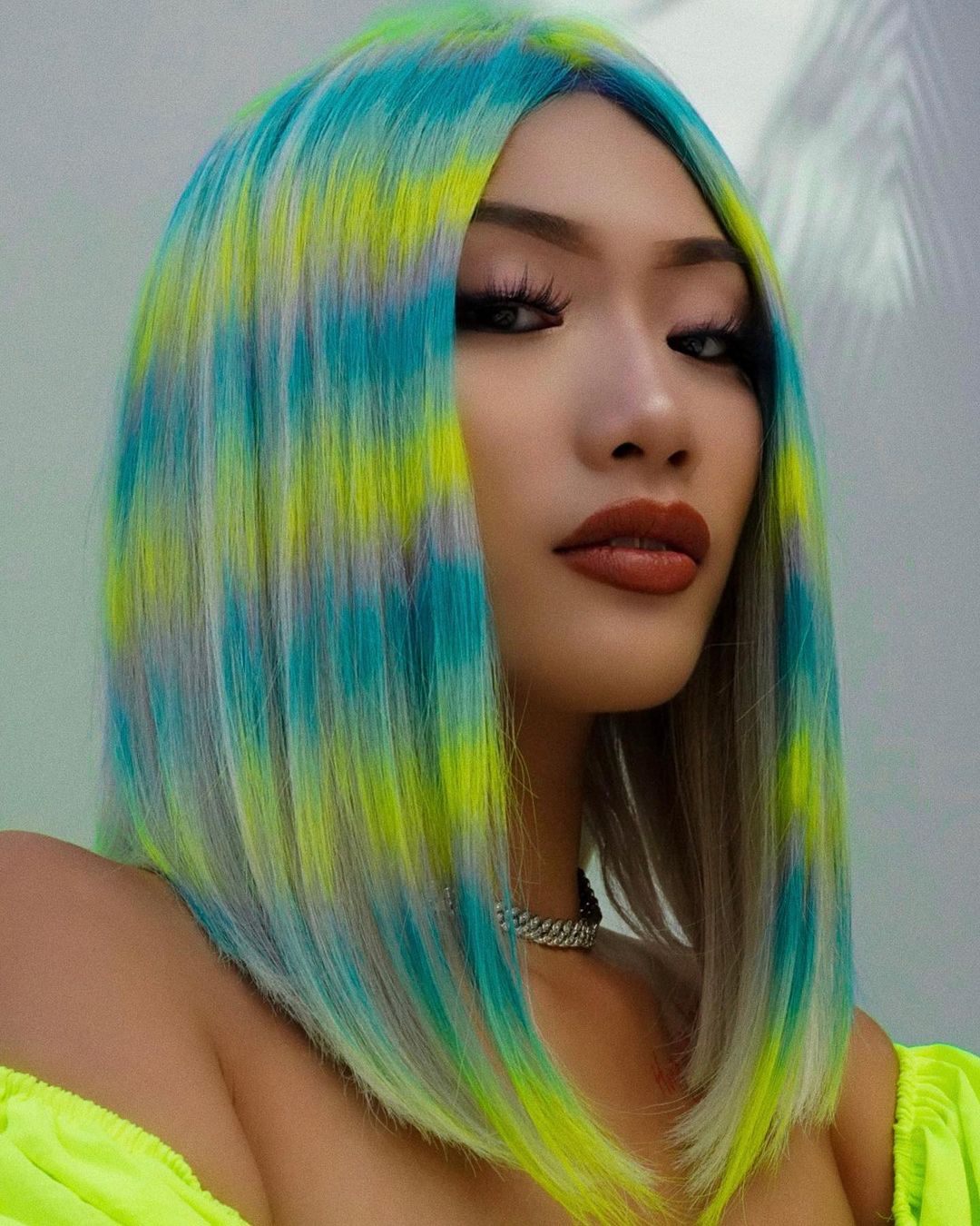 Neon Blue and Yellow Hair Pattern