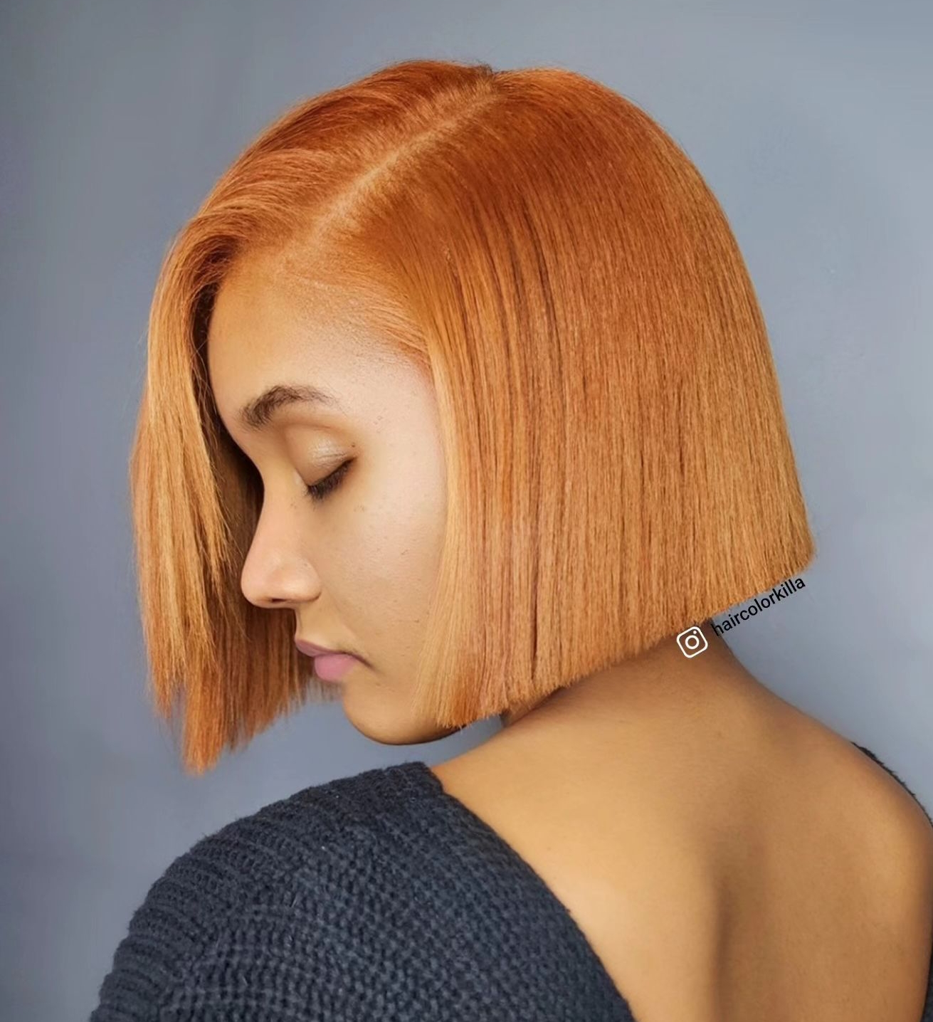 Short Blunt Haircut on Straight Hair