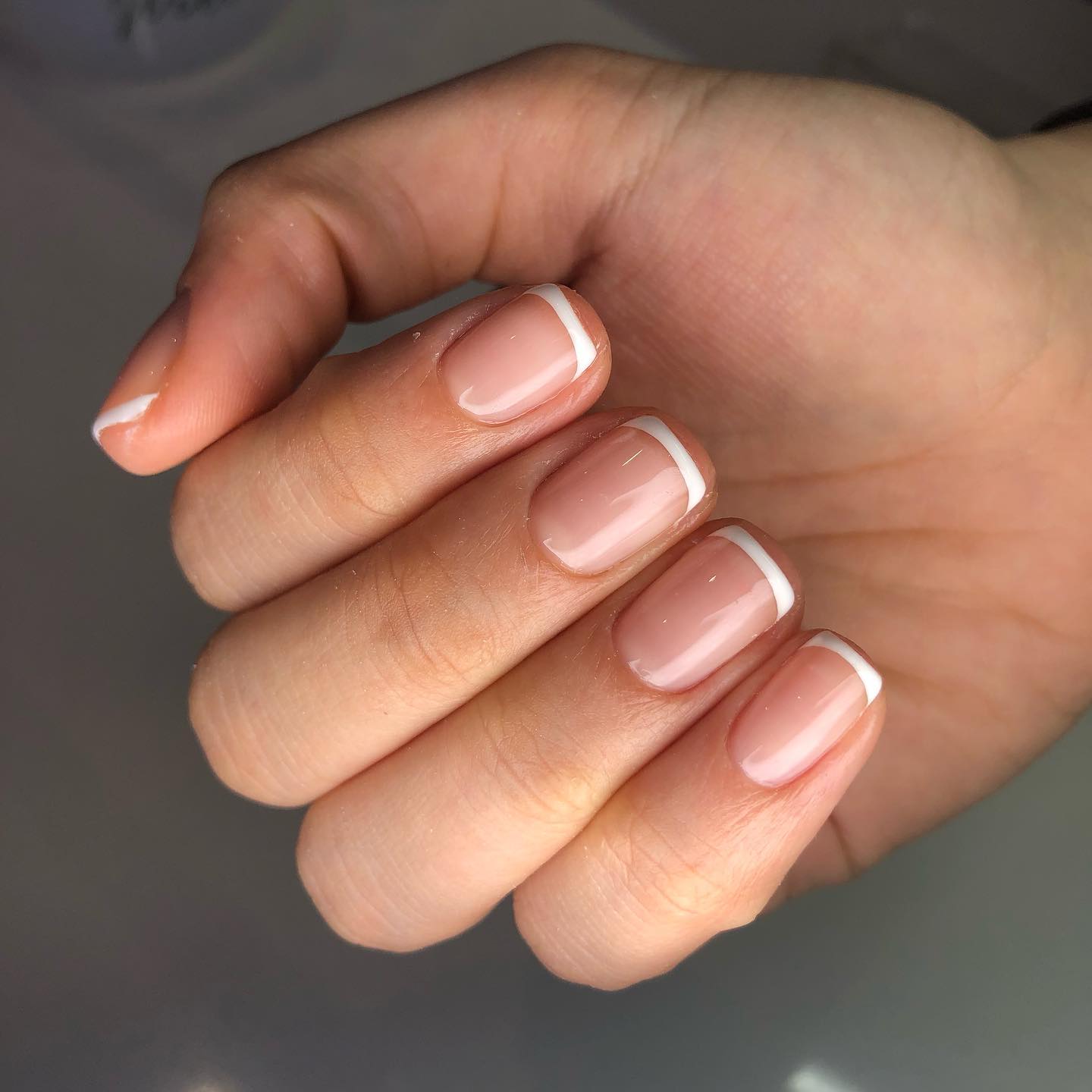 Short French Manicure with White Tips