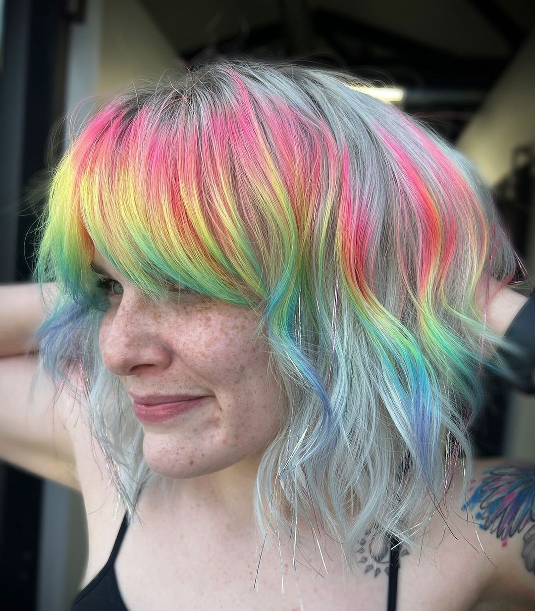 Short Rainbow Wolf Cut