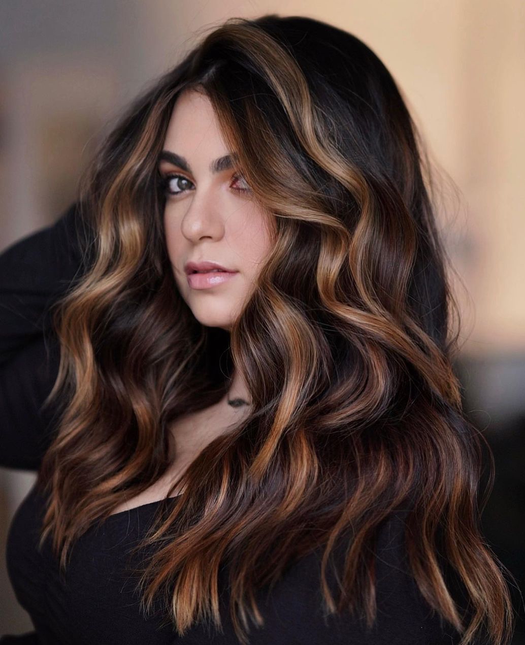 Black Hair With Light Brown Highlights Black Hair With Light Brown Highlights